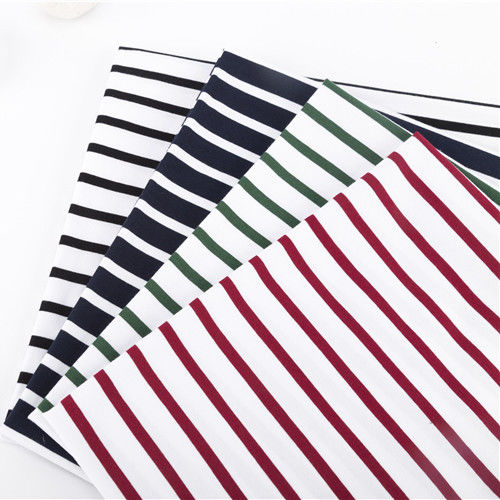 Garn geverfd enkel Jersey stof Custom katoenen strook gebreide materiaal voor T-shirt