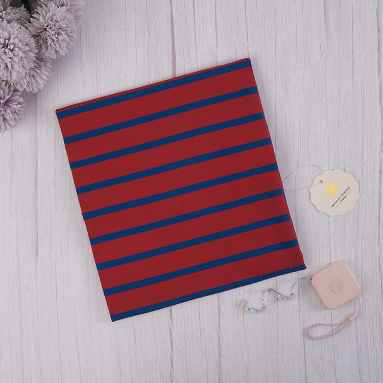Franse Terry Blue And Red Stripe-Stof 200cm Breedte Zuiver Katoen voor Hoodie