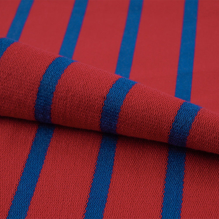 Franse Terry Blue And Red Stripe-Stof 200cm Breedte Zuiver Katoen voor Hoodie