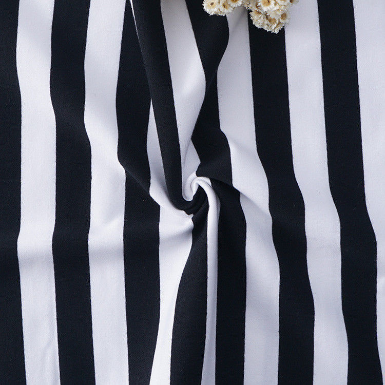 Hete Shell Striped Material Fabric Pure-Katoenen Eenvormige Rand voor T-shirt