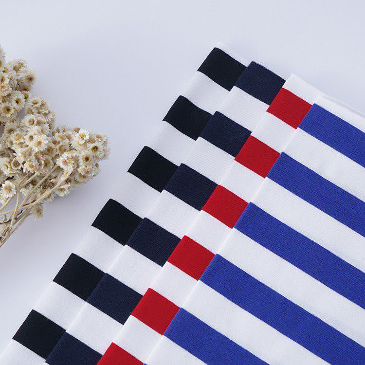 Hete Shell Striped Material Fabric Pure-Katoenen Eenvormige Rand voor T-shirt