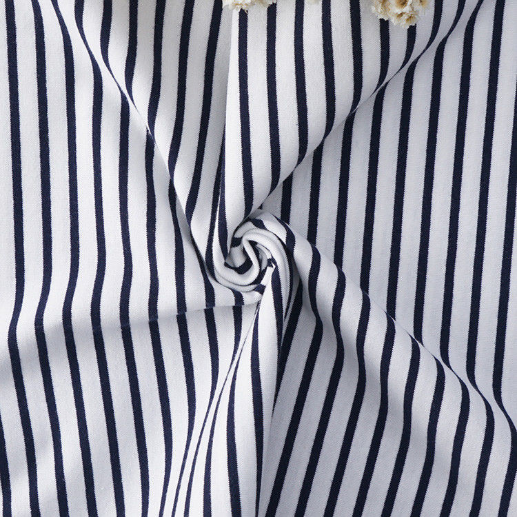 Zweet absorberende pure katoenen gestreepte breistof voor T-shirt ademend en gezond