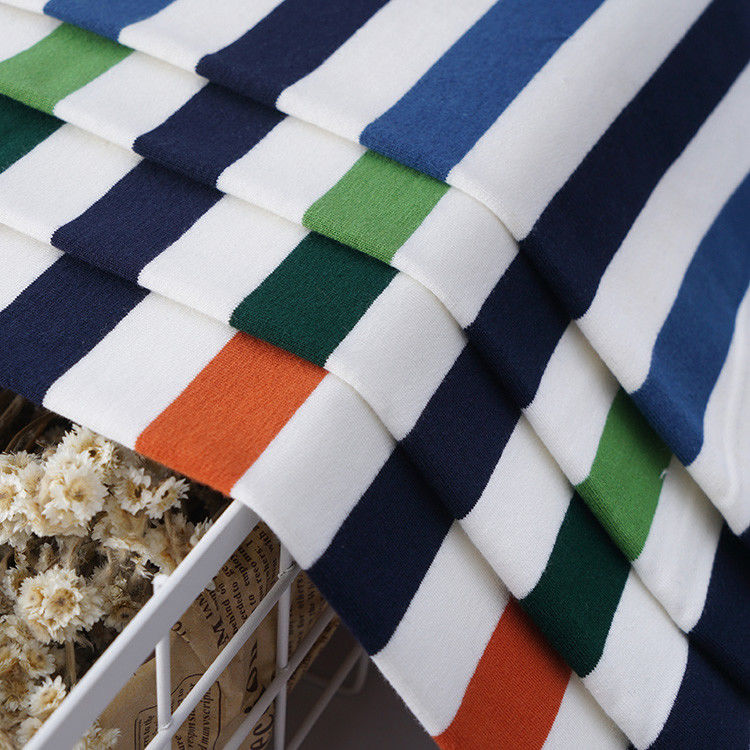 Compact weven katoen Frans Terry stof gestreept type Voor kleding