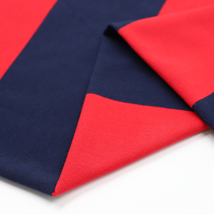 Huidvriendelijke gestreepte stretchstof 175gm gebreide gekamde katoenen stof voor T-shirt