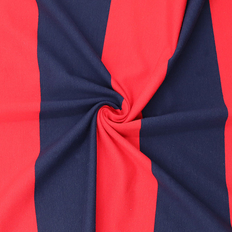 Huidvriendelijke gestreepte stretchstof 175gm gebreide gekamde katoenen stof voor T-shirt