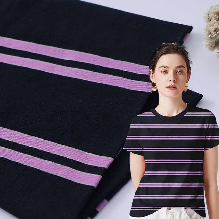 Comfortabele gewone katoenen zweet absorberende gestreepte stof voor T-shirt