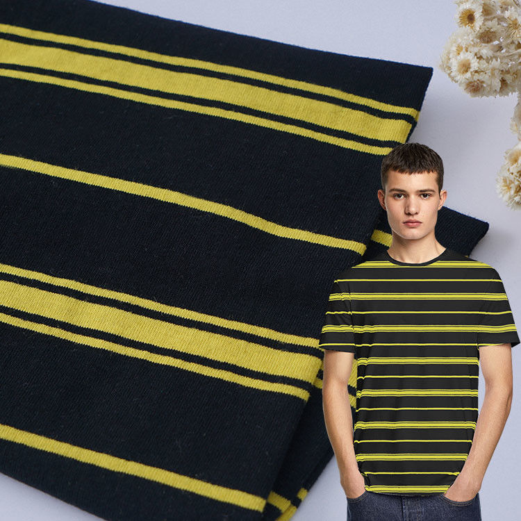 Duurzaam gewoon katoen zweet absorberend gestreepte materiaal stof voor T-shirt scheurbestendige