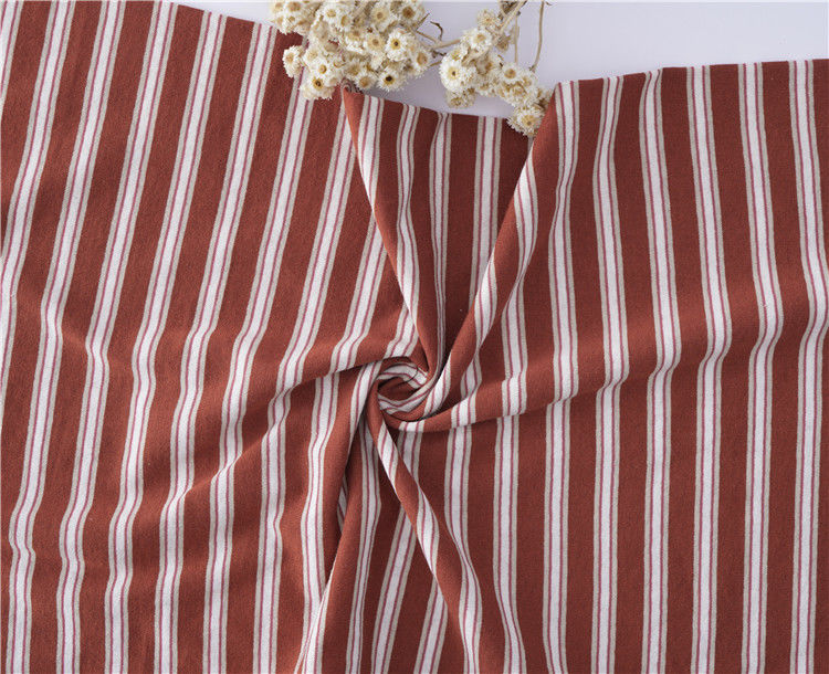 Goede textuur Ramie gestreepte katoenen trui 190gm gebreide gekamde katoenen stof voor casual shirt