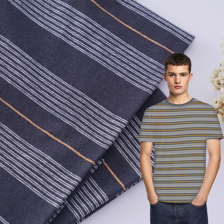 Geademd puur katoen en linnen zweet absorberend gestreepte stof voor T-shirt