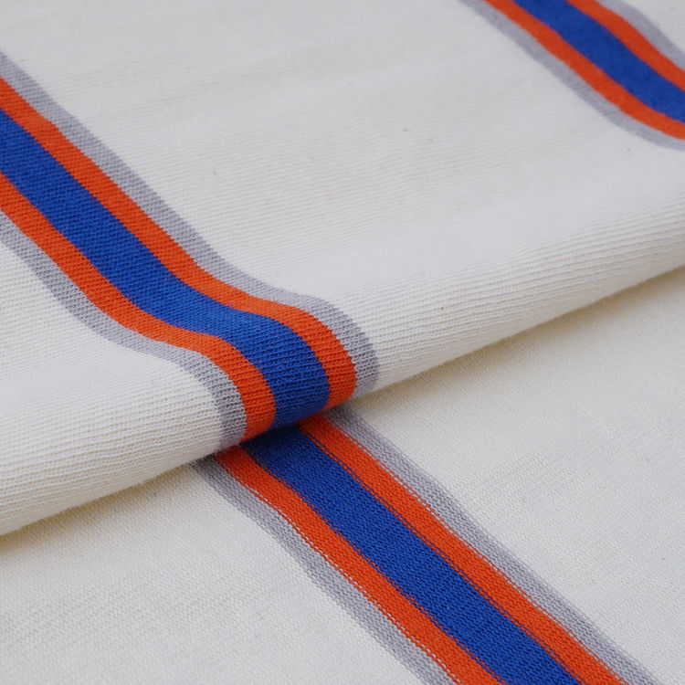 Vocht-absorberend en ademend en Lycra katoen gestreepte katoenen stof voor T-shirt
