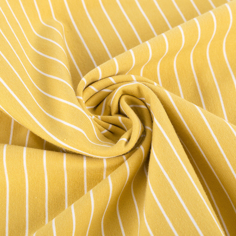 Modieus Comfortabel Plain Jersey gestreepte katoenen stof Voor T-shirt Huidvriendelijk
