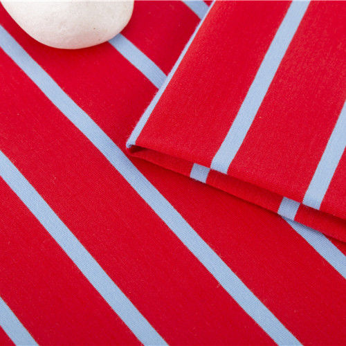 Ademend vocht absorberend gestreepte katoenen stof comfortabele textuur voor T-shirt