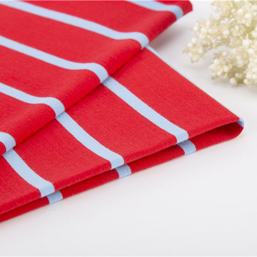 Ademend vocht absorberend gestreepte katoenen stof comfortabele textuur voor T-shirt