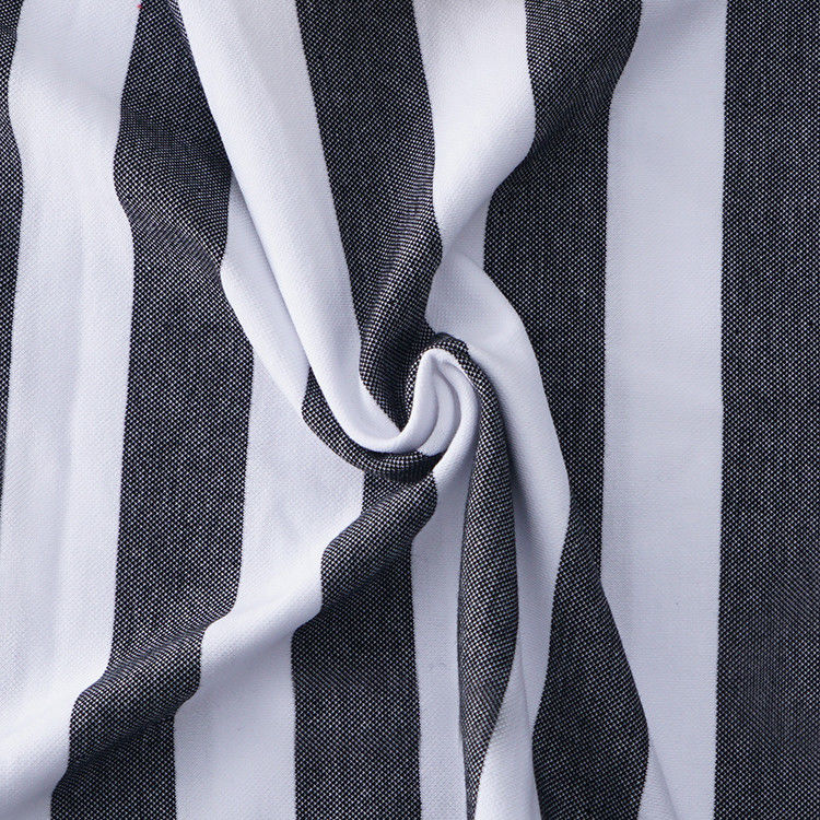Duurzaam en stijlvol Comfortabel katoenen gevoel gestreepte gebreide stof voor polo shirt