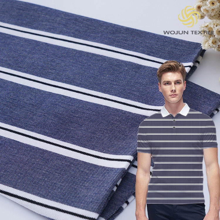Natuurlijk gevoel en goede textuur Comfortabel gestreepte gebreide stof voor polo shirt