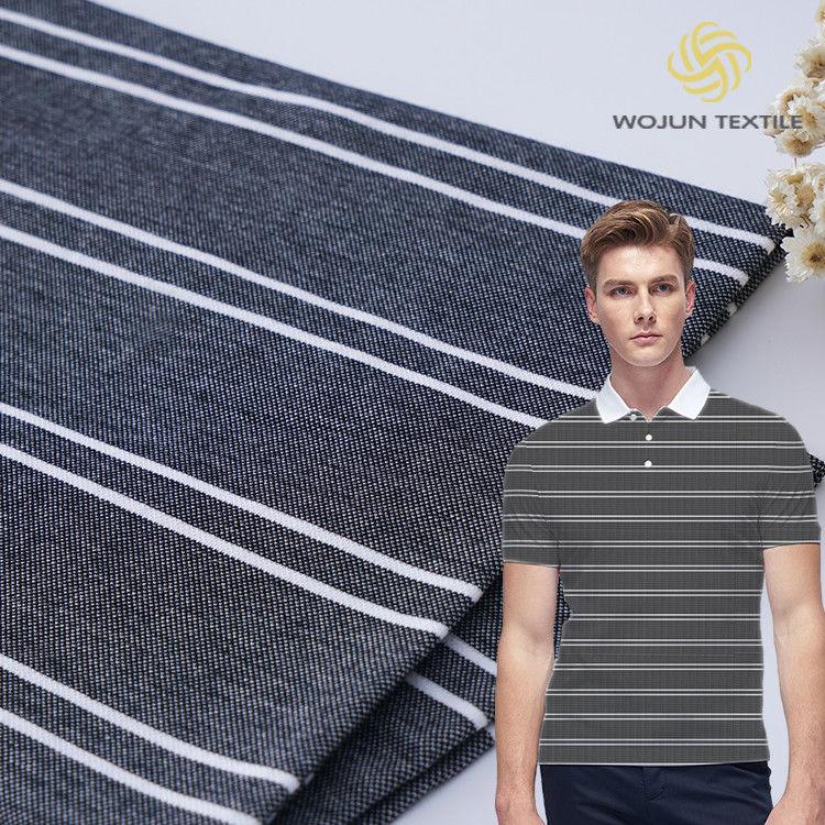 Ondersteuning van maatwerk en stijlvol milieuvriendelijk en huidvriendelijk gestreepte gebreide stof voor polo shirt