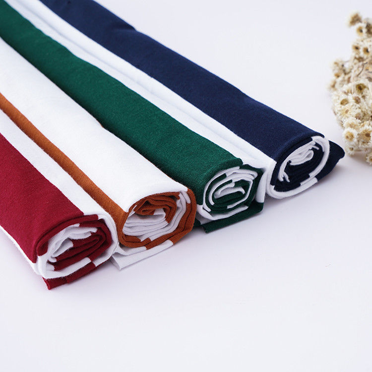 High-end stof ademend en puur katoen comfortabel gestreepte katoenen stof voor T-shirt