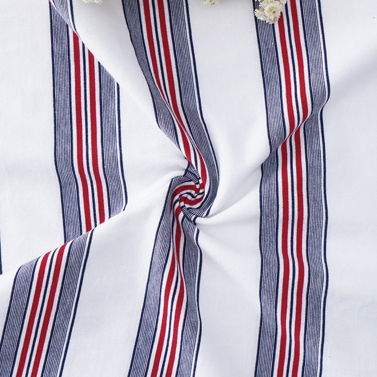 Goedkwaliteit Stof ademend en puur katoen huidvriendelijk gestreepte katoenen stof voor T-shirt