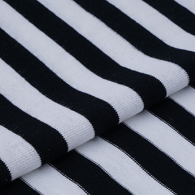 Stof van puur katoen gestreepte stof voor T-shirt, ademend, vocht-absorberend en modieus