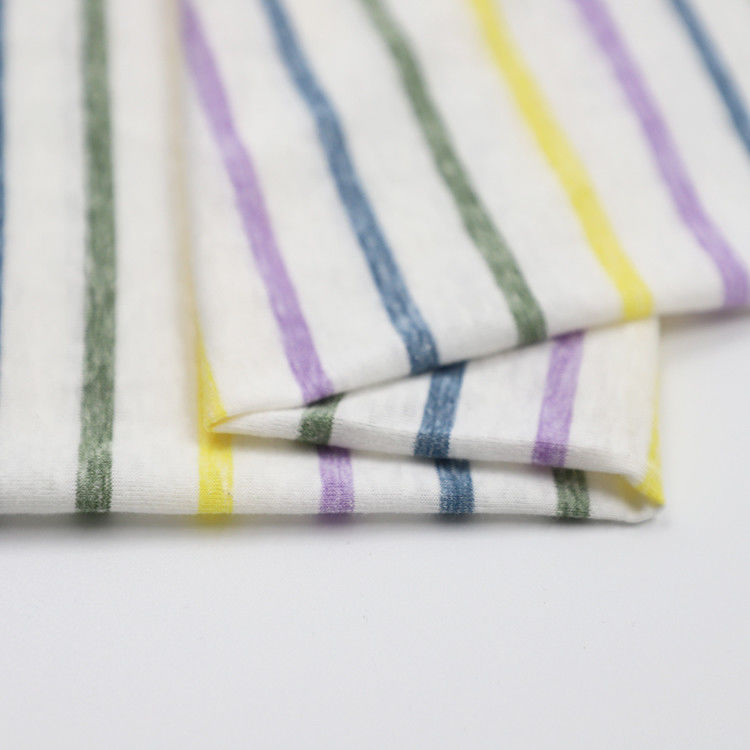 Anti-rimpel-vocht-absorberend en zacht puur katoen gestreept materiaal stof voor T-shirt