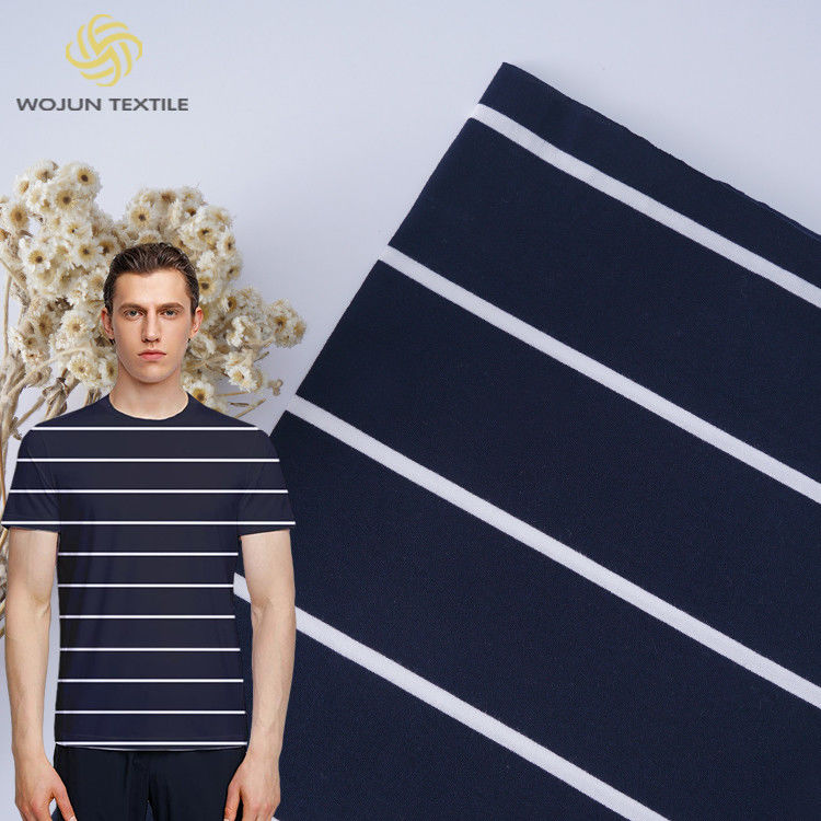 Ondersteuning aan maatwerk en modieus en zacht katoen gestreepte materiaal stof voor T-shirt