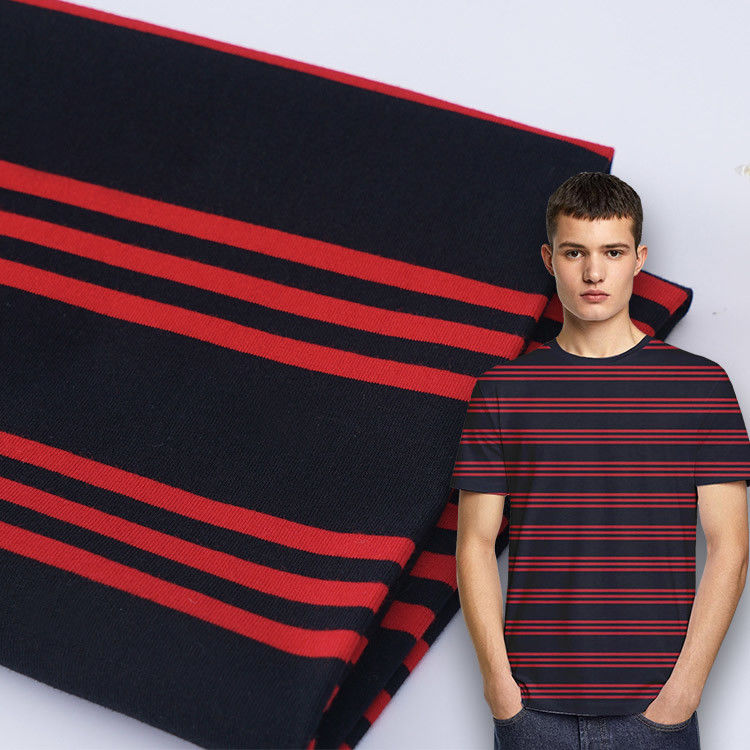 Ademend en comfortabel en modieus Gezond gestreepte gebreide stof voor T-shirt