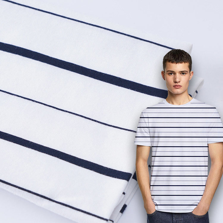 Simpel en hoogwaardig gestreepte katoenen weefsel voor T-shirt