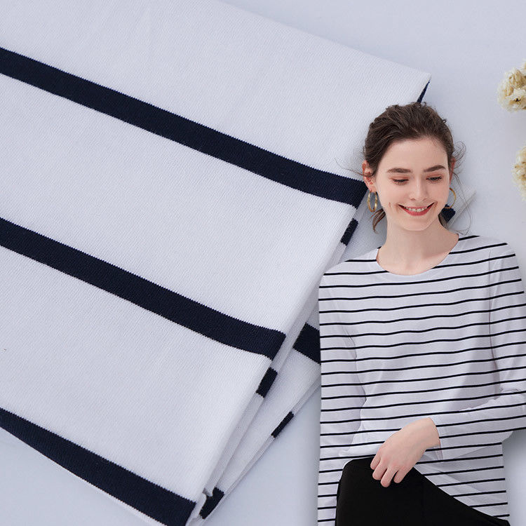 Comfort en hoge kwaliteit ademend gemakkelijk te verzorgen gestreepte stof voor lange mouwen kleding