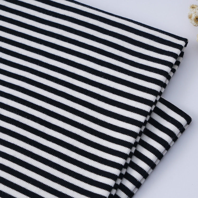 Duurzaam en zacht Comfortabel Huidvriendelijk gestreepte gebreide stof voor Casual T-shirt
