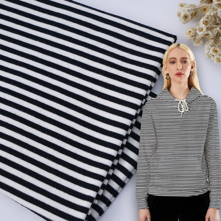 Duurzaam en zacht Comfortabel Huidvriendelijk gestreepte gebreide stof voor Casual T-shirt