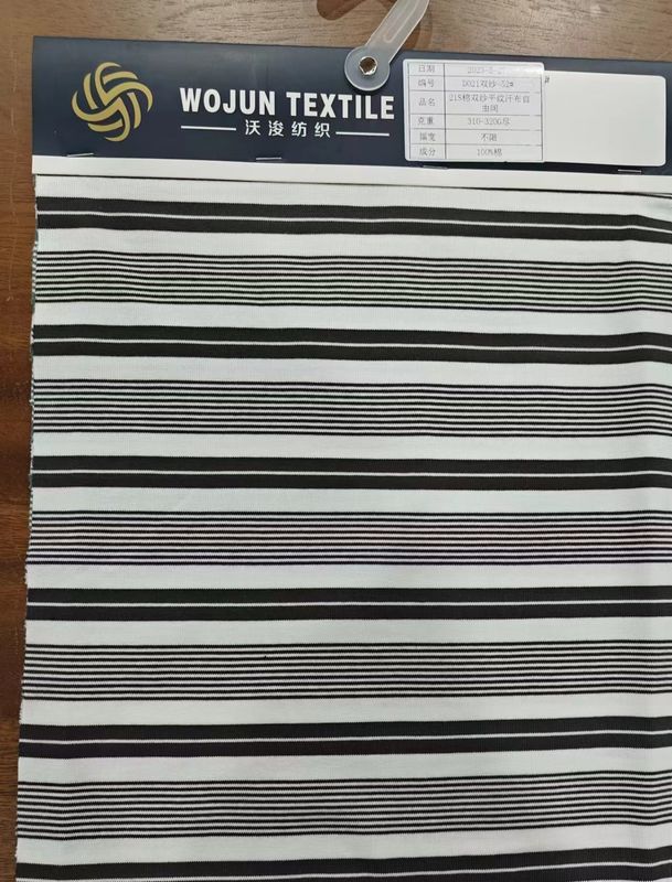 Hoogwaardige en milieuvriendelijke garens gekleurde stof katoen gestreepte stof voor T-shirt
