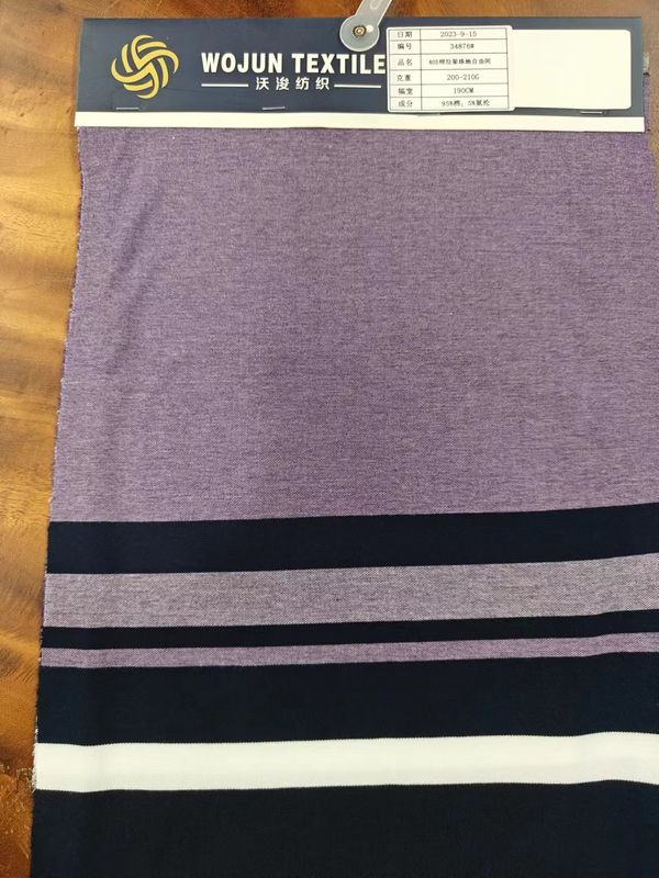 Gemakkelijke en ademende natuurlijke textuur Flexibel gestreept materiaal Stof voor polo shirt