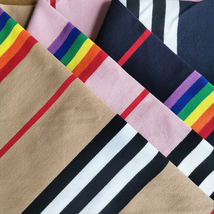 Geventileerd en zacht Goedkwaliteit Lycra Cotton Pique gestreepte katoenen stof voor casual wear