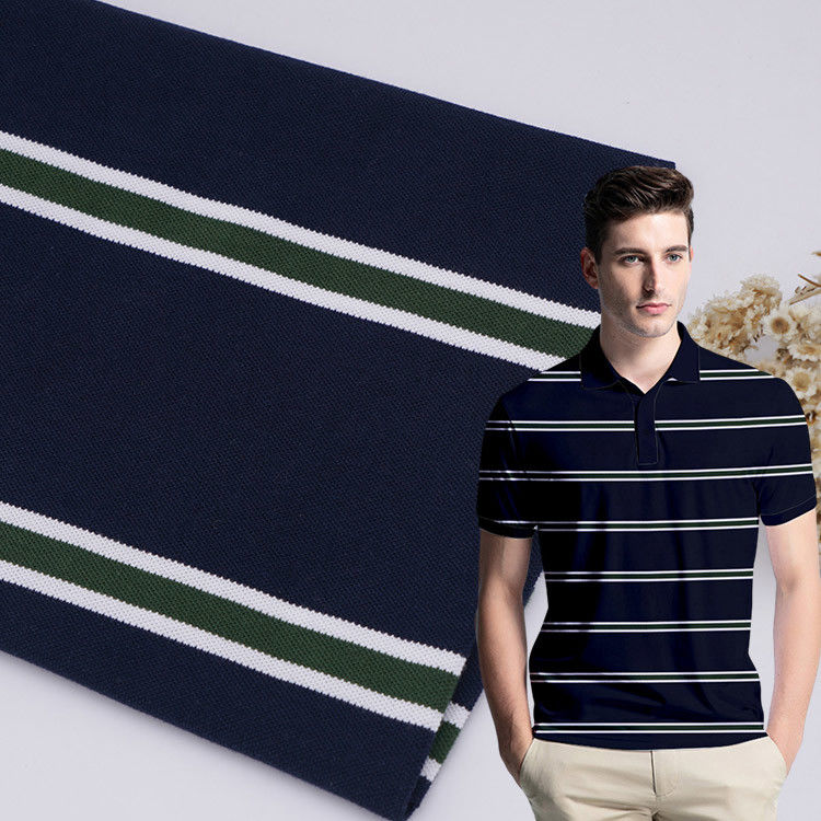 Adembare, vocht-absorberende en duurzame gestreepte gebreide stof voor kleding met een unieke textuur