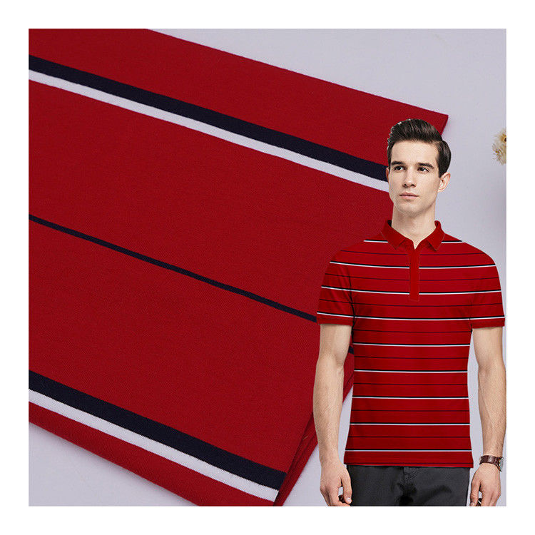 Gemakkelijk te verzorgen en natuurlijk en glad gestreepte gebreide stof voor polo shirt