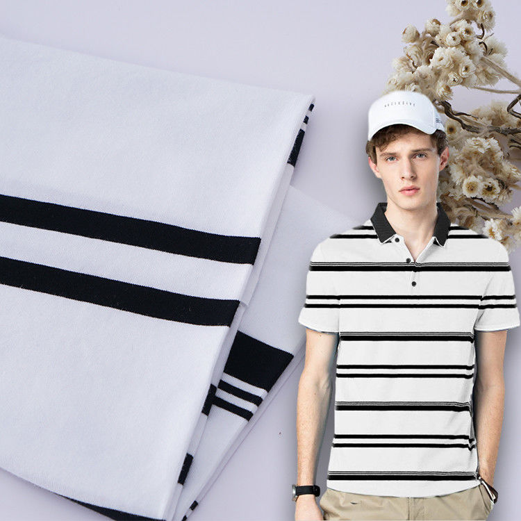 Elastisch en natuurlijk en comfortabel en ademend gestreepte breistof voor polo shirt