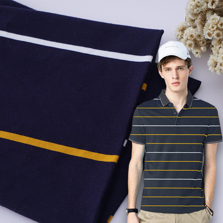 Zacht en adembenemend en vocht-absorberend, hygroscopisch gestreepte gebreide stof voor polo shirt.