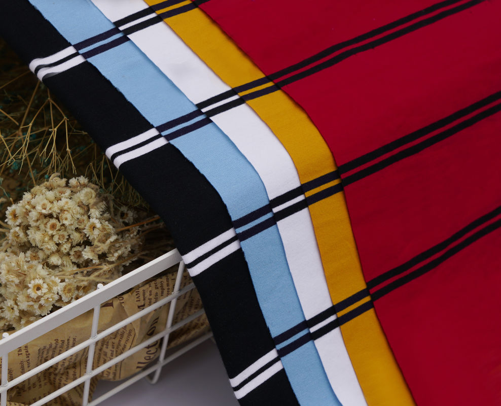 Klassiek en duurzaam elastisch zweet-absorberend gestreept materiaal stof voor polo shirt