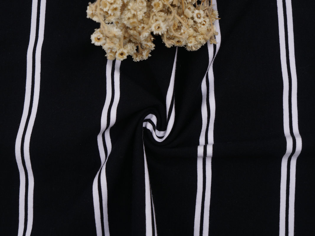 Klassiek en duurzaam elastisch zweet-absorberend gestreept materiaal stof voor polo shirt
