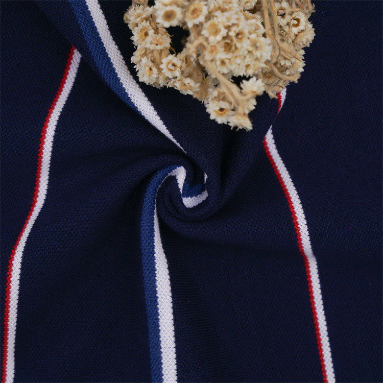 Duurzaam en van hoge kwaliteit niet gemakkelijk te vervormen gestreepte gebreide stof voor polo shirt