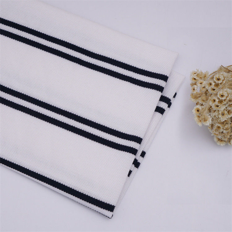 Ademend en comfortabel en huidvriendelijk gestreepte gebreide stof voor polo shirt