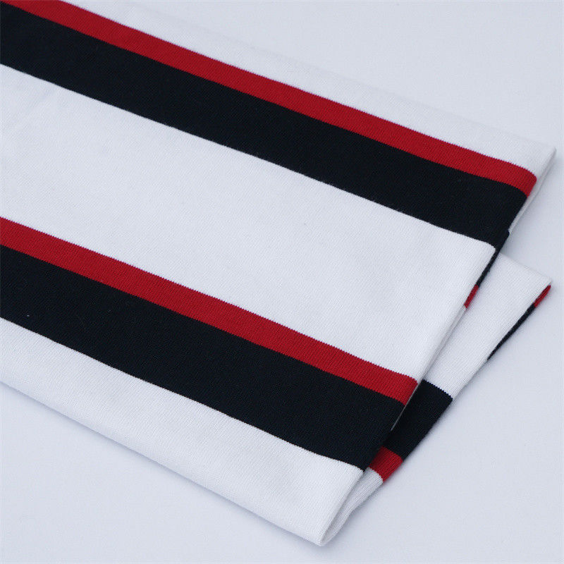 Hoogwaardig en niet gemakkelijk te vervormen ademend en verfrissend gestreepte gebreide stof voor polo shirt