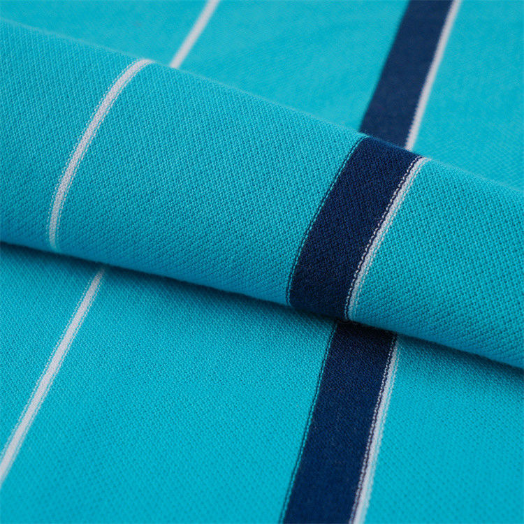 Gezonde en ademende huidvriendelijke goede textuur gestreepte gebreide stof voor polo shirt
