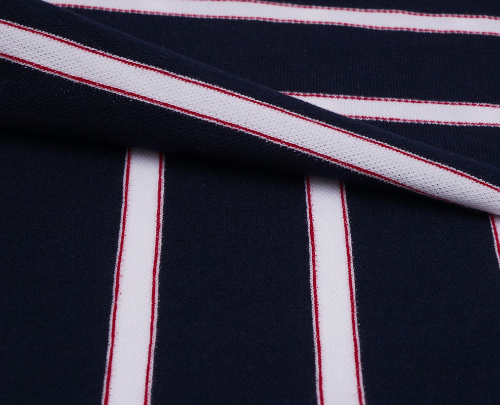 Ademende en comfortabele en frisse en slijtvaste gestreepte gebreide stof voor poloshirt