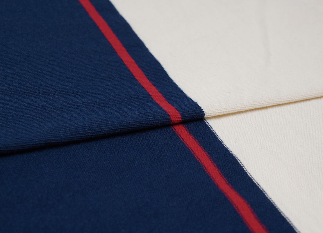 Natuurlijke hoge rimpelbestendige kleurvastheid knappe versie gestreepte gebreide stof voor polo shirt