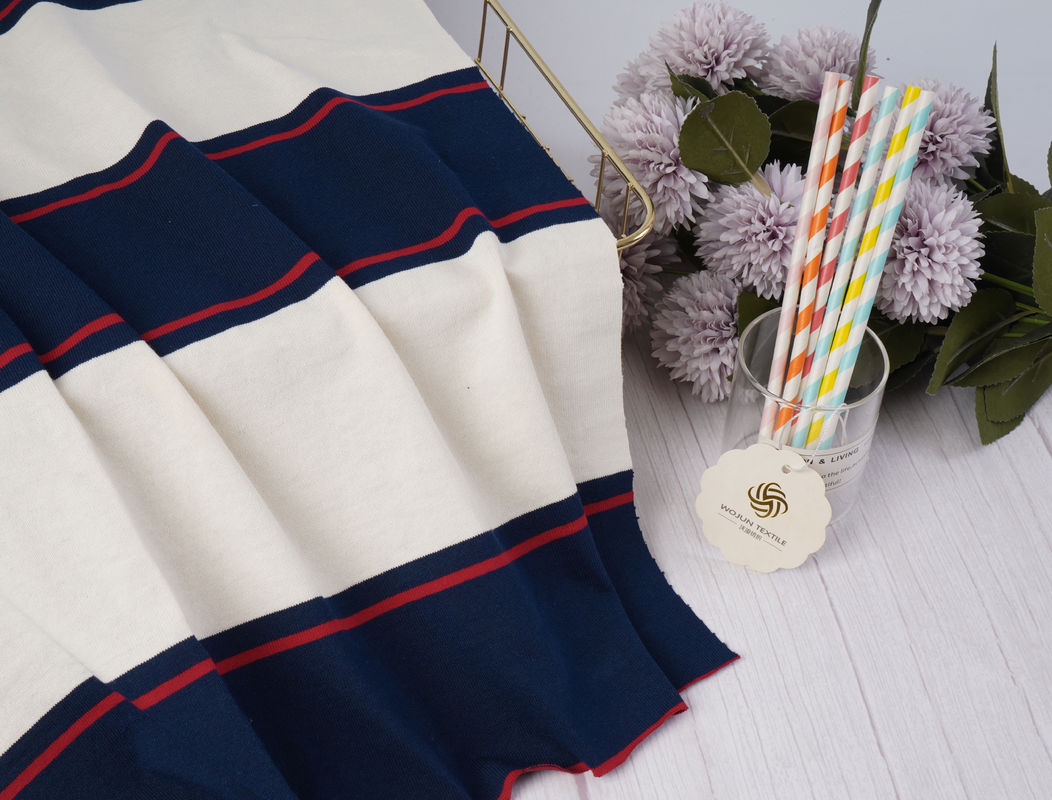 Natuurlijke hoge rimpelbestendige kleurvastheid knappe versie gestreepte gebreide stof voor polo shirt