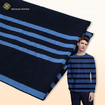 Glanzige gestreepte katoenen trui stof garen kleurstof plain zweet absorberend materiaal