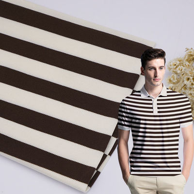 Huidvriendelijk gestreept materiaal Stof 190 gram Stretch Modal Textuur Voor poloshirt
