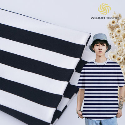 Hete Shell Striped Material Fabric Pure-Katoenen Eenvormige Rand voor T-shirt