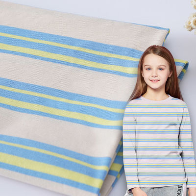 De strakke Stof van de Weefsel Gestreepte Rek, Sportkledings Zuivere Katoenen Blauwe Streepstof